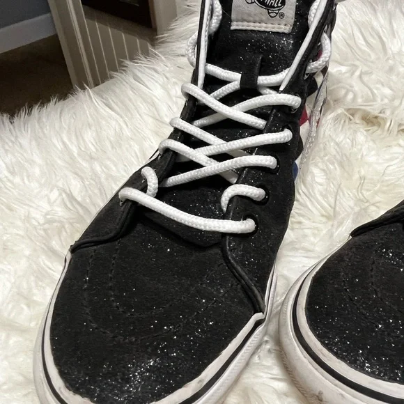 Vans High-Top Sneakers - Black with Multicolor Checkered Design - Picture 2 of 8